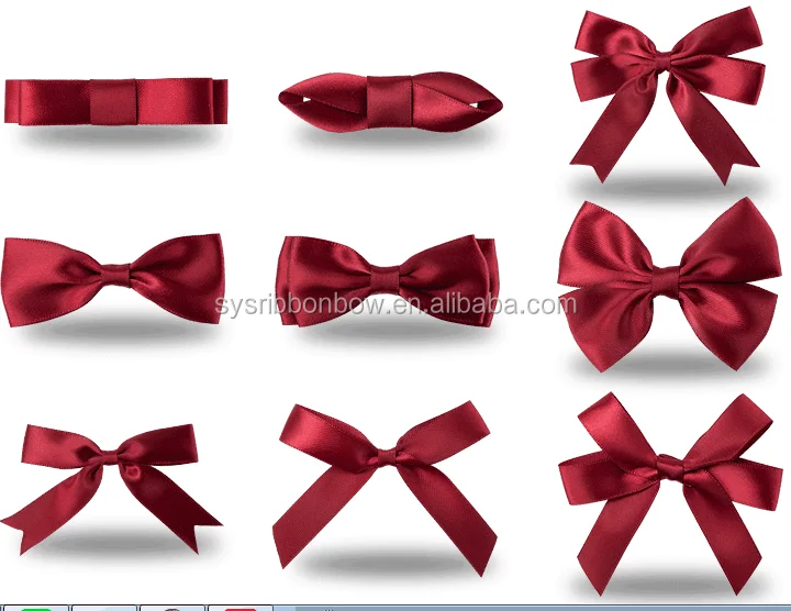 Manufacture making ribbon bows with elastic for wine bottle