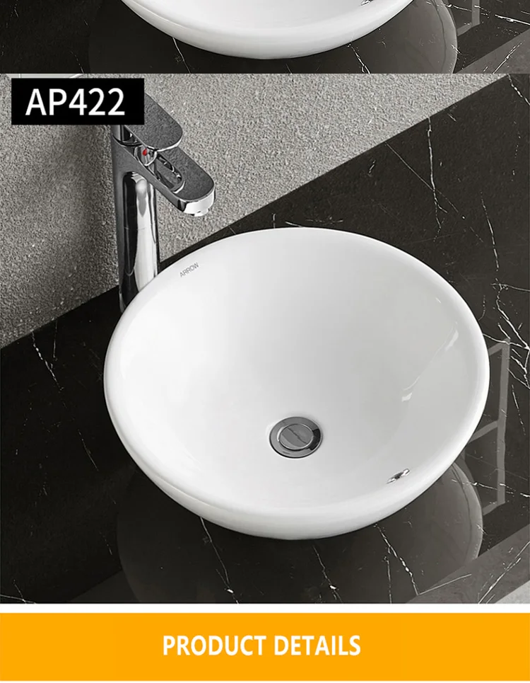 ARROW brand Hot Sale square shape upper counter high glossy glazed bathroom sink wash ceramic basin