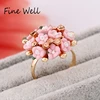 Hot Products Full Ceramics Flower Jewelry Rose Ring Rose Gold Wedding Rings