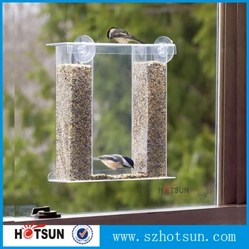 Wholesale Out Of The Window Mount Pet Feeder Acrylic Bird Feeder