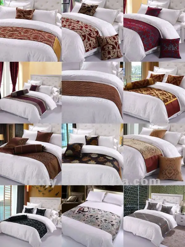 Jacquard Bed Scarf And Runner For Hotel Use Jacquard Bed Scarf And Runner For Hotel Use