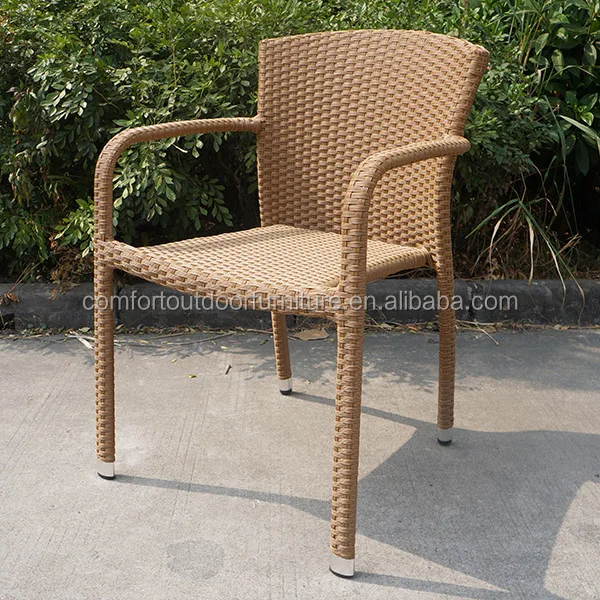 Ecnormical Cheap Garden Wicker Dining Chair Wicker Arm Chair In Light