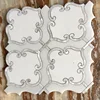 Mother of pear shell and white marble mosaic fanci irregular interlock art stone tile