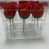 CM Custom Acrylic Display 9 holes cube premium water tight clear acrylic flower box with Cover