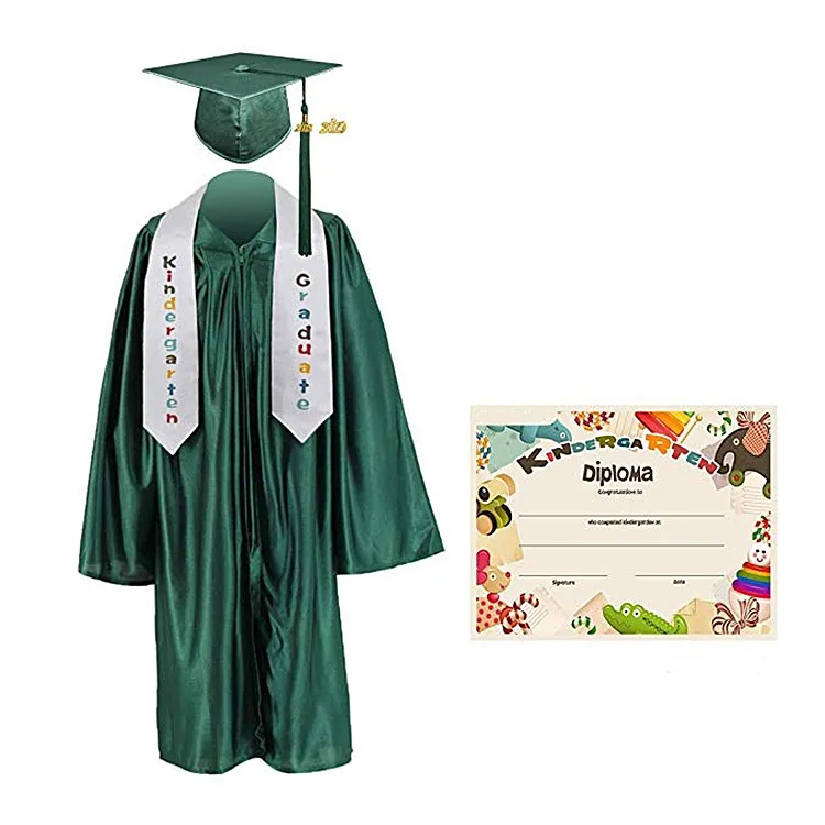 Wholesale Matte Polyester Cheap Children Graduation Cap Gown Kindergarten Graduation Cap Gown