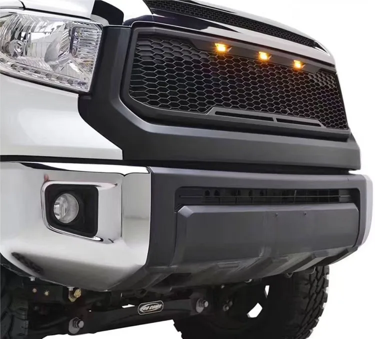 2014-2018 Gloss Black Hood Scoop Front Upper Grill Grille For Tundra ...