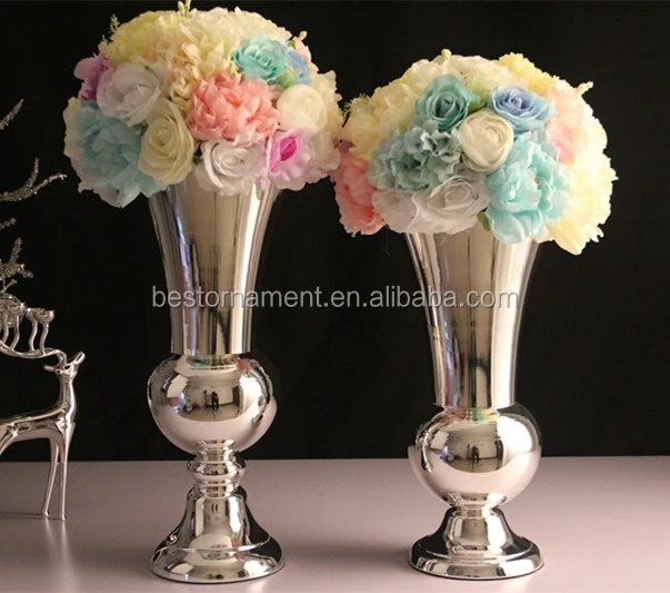 Silver Vase Wedding Flower Stand Centerpieces Buy Wedding Flower