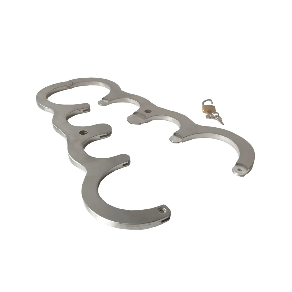 Alternative fun toy BDSM stainless steel hand and foot restraint fetishism slave handcuffs foot handcuffs sex toys