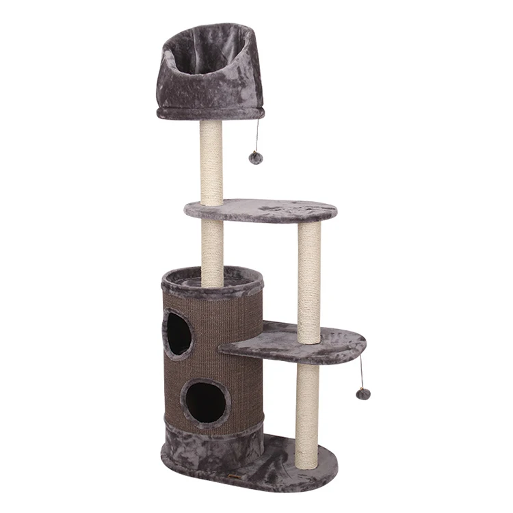High quality indoor cat tree  house manufacturing durable cat scratcher castle