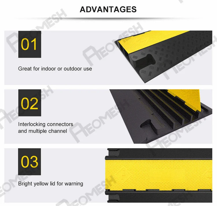 Cable Ramp Floor Protector/1 channel cable ramp/rubber cable protector ramp