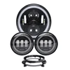 7" LED Headlight 4.5" Passing Light Kits with 7 Inch Bracket for Harley Motorcycle