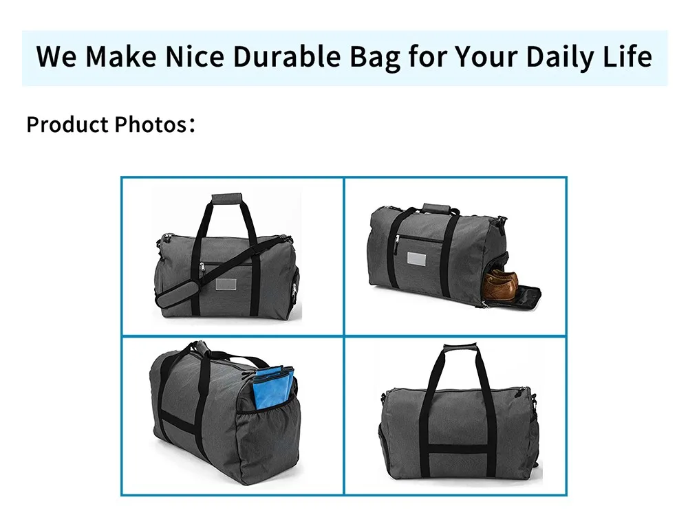 Iso Bsci Lvmh Factory Eco Friendly Gym Sports Bags For Men Travel Bags