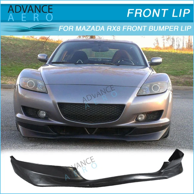04 05 06 07 08 MAZDA RX8 SPORT PU BLACK ADD-ON FRONT BUMPER LIP SPOILER CHIN