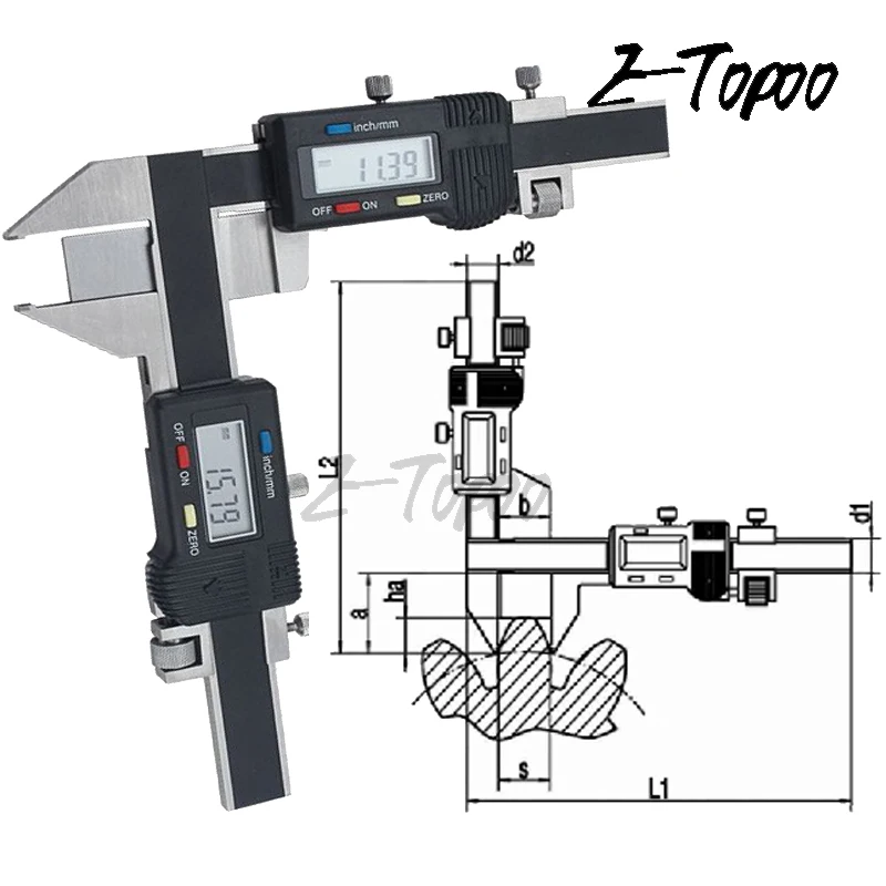 Etopoo M125/m126 Digital Gear Tooth Vernier Caliper Gear Tooth Caliper Measure Tool Caliber