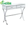 Curving leg design cheap stainless steel 2 drawers mirrored side table