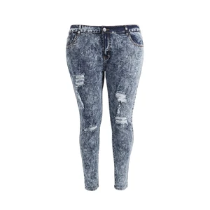 Womens Plus Size Stretch Distressed Ripped Blue Skinny Denim Jeans Pants Womens Plus Size Stretch Distressed Ripped Blue Skinny Denim Jeans Pants