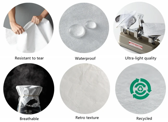 Thickened large capacity dupont paper waterproof tear resistant reusable computer tote business bag