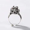Punk Dragon Head Ring 925 Sterling Silver S925 Thai Silver Rings for Men Jewelry