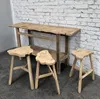 Antique Chinese natural irregular rustic solid wood stools