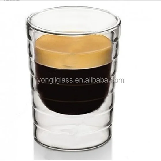 Double wall clear glass mug without handle, double wall glass coffee cup,double wall coffee cups