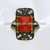 New simple design ladies gold finger ring with big stone 2013 top hot selling