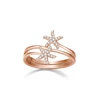 ATHENAA 925 Sterling Sliver Fashion Double Zircon Starfish Rose Gold Plated Rings