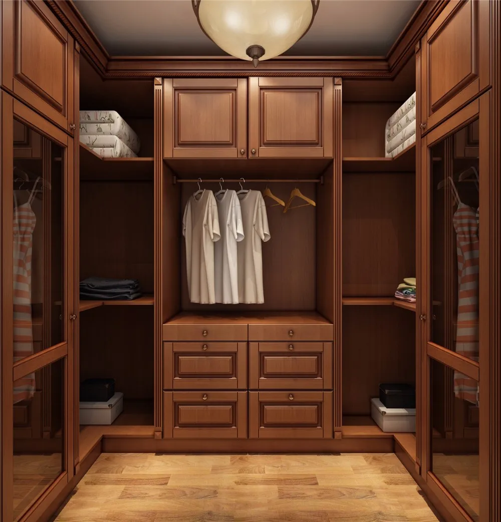 Solid Wood Large Armoire Closet With Drawer
