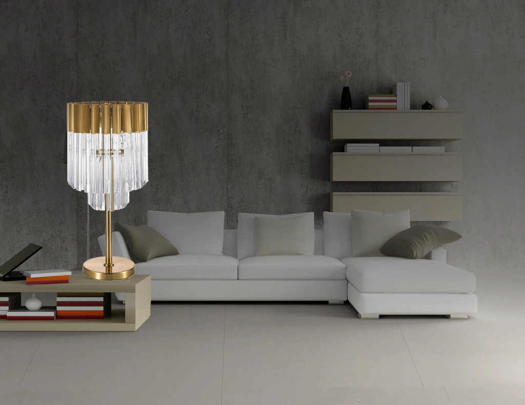 crystal brass table lamp