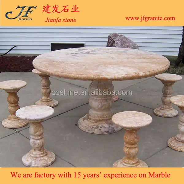 Garden Decor Outdoor Round Marble Stone Coffee Tables And Benches Buy