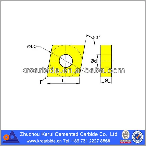 Carbide 80° Negative Turning Insert with Hole 1/2 IC MBH100930 CNMG 432MS US735 Mitsubishi PART NO Carbide 80° Negative Turning Insert with Hole 1/2 IC MBH100930 CNMG 432MS US735 Mitsubishi PART NO