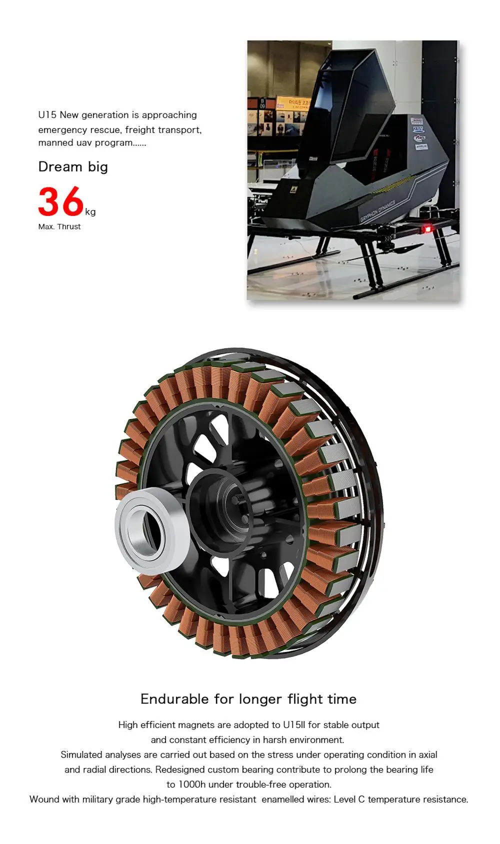 Tmotor U15 Ii Kv100 / 80 High Torque 50 Kg Torque Dc Heavy Load Drone