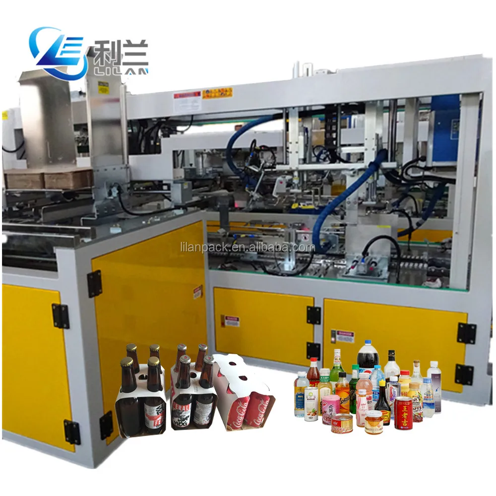 Hot Melt Glue Carton Wraparound Plastic Bottle Packing Machine For