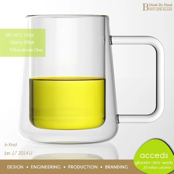 6 Oz Perfectly Sized Double Wall Glass Cups For Cappuccino,Coffee