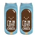 Free Shipping Hot Sale 3D Socks Chocolate Ice Cream Blue Color Cozy Socks Thin Comfortable Socks