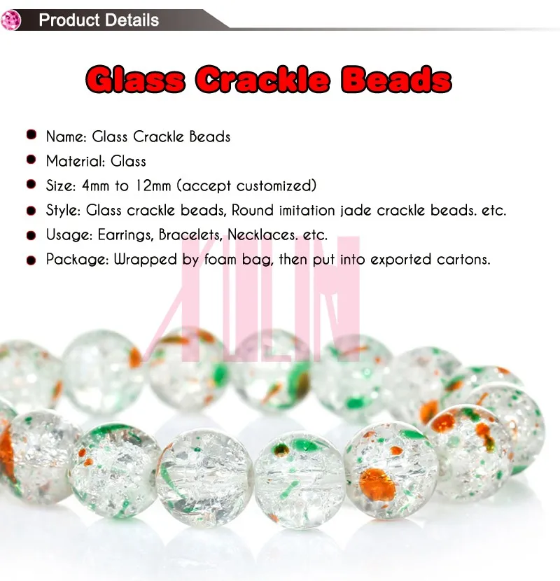Bead Landing Wholesale Handmade Loose Beads Ub054 Crystal Crackle