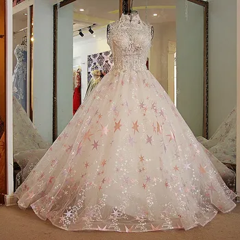 ls21778 cuello alto rosa real de cristal cuentas de flores impresas