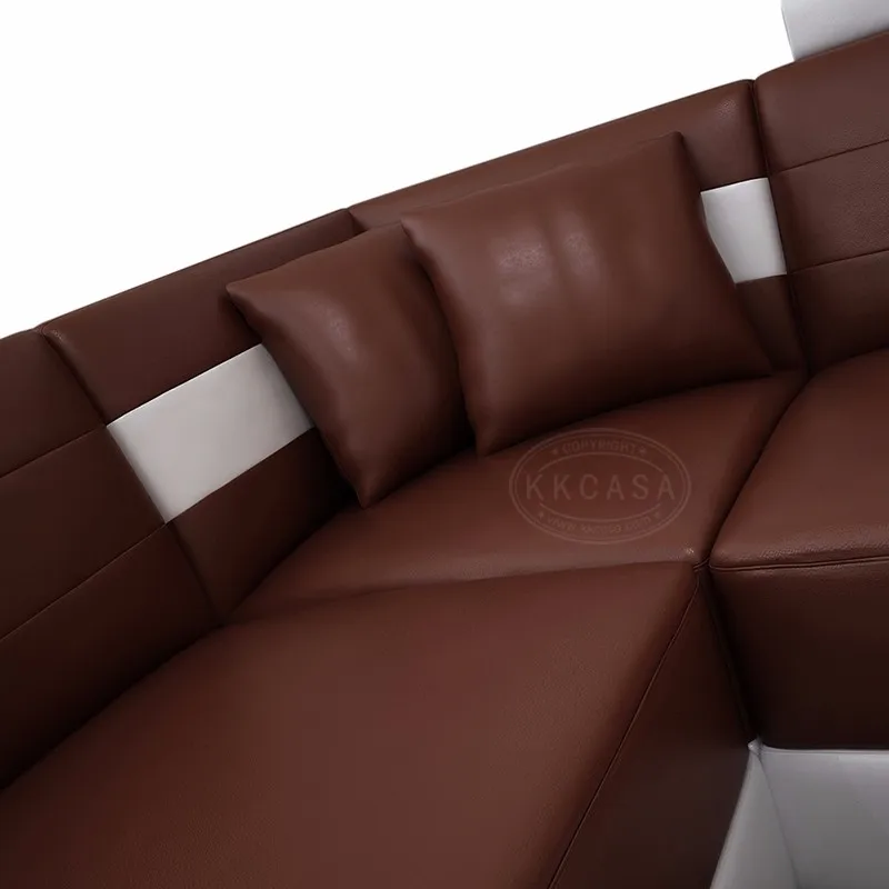 Portugal U Shape Sectional Leather Sofa Set Sectional Cushion Leather