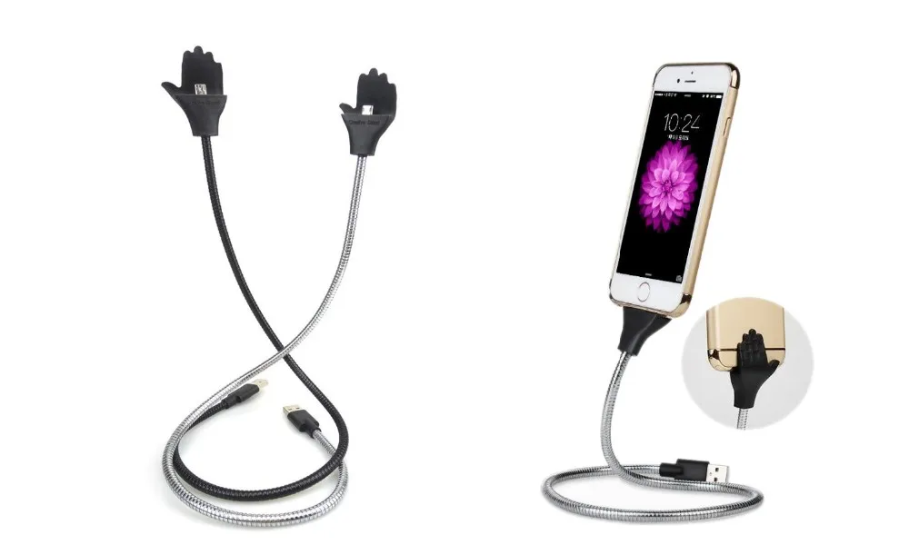 Flexible Stand Up Cable Phone Holder for iphone Micro Usb Cable - ANKUX.COM