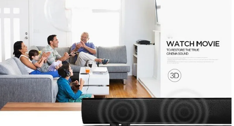 Portable sound bar with Subwoofer for Home TV/Cellphone/Home Theatre