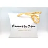 Luxury virgin hair packaging box/green hair extension box packaging with golden ribbon handles