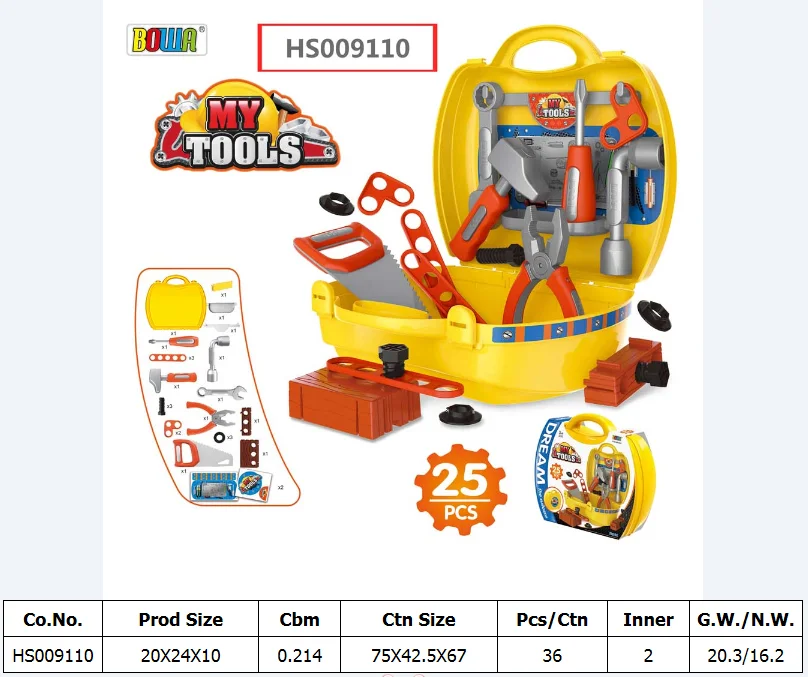 HS009110, Huwsin Toys, Tools Suitcase, Kids play set, Educational toy