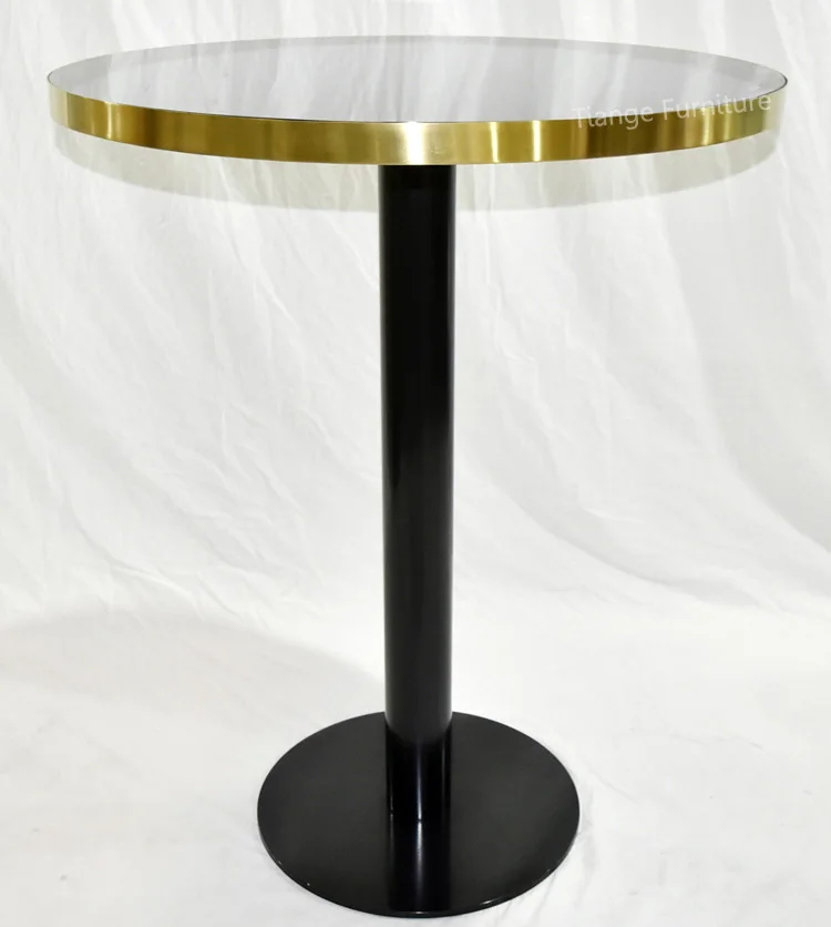 Scandinavian Furniture Black Glass Top Round Bar Height Table Buy