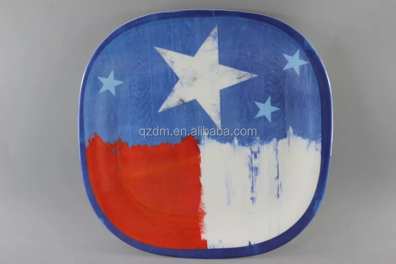 Square melamine dinner plate 8-11"