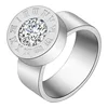 Wholesale Jewelry Los Angeles California, Stainless Steel Silver Rings With 12 Color Crystal Stone