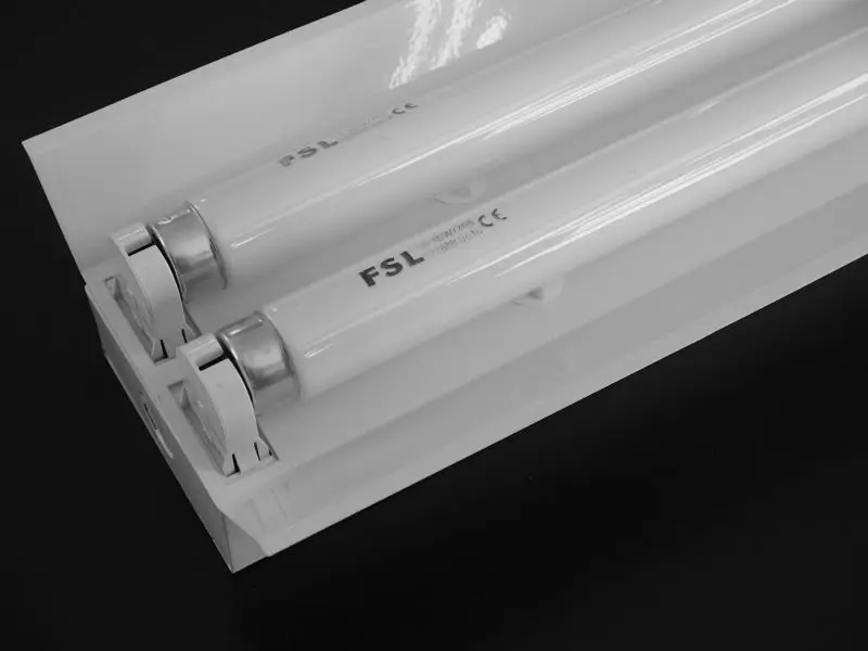 T8 fluorescent light fixture, doble tubo de lámpara fluorescente