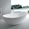 SM-8633A Solid Surface Material And Soaking Function Freestanding Oval Bathtub