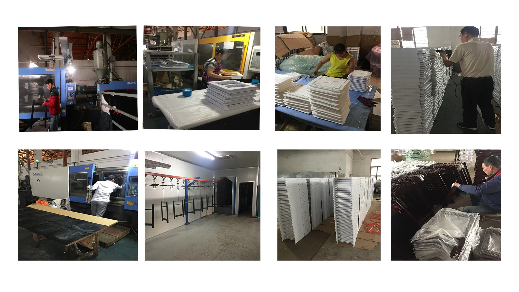 white resin folding chair