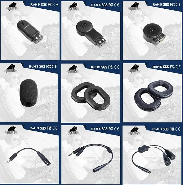 Pnr Pilot Aviation Headset With Flexible Boom Microphone Airplane