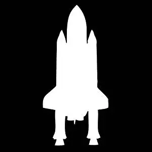 Auto Vynamics - SPACE-DESIGN05-5-GWHI - Gloss White Vinyl Detailed Space Silhouette Decal - Shuttle w/ Booster Rockets Design - 3.375-by-5-inches - (1) Piece Kit - Single Decal