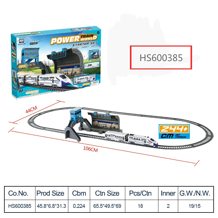 HS600385, HUWSIN toy,  Wholesale electric train set toy DIY block for kids
